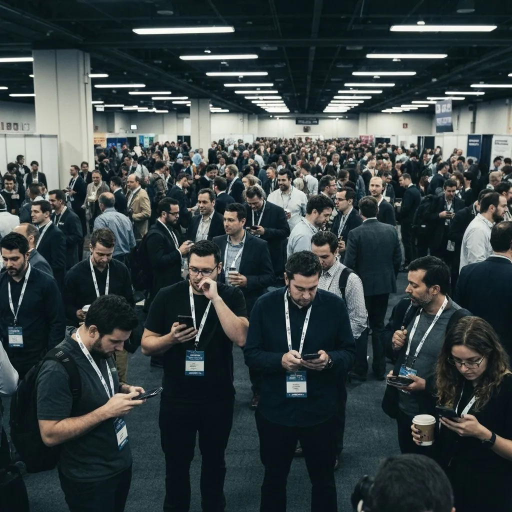 Crowded conference floor